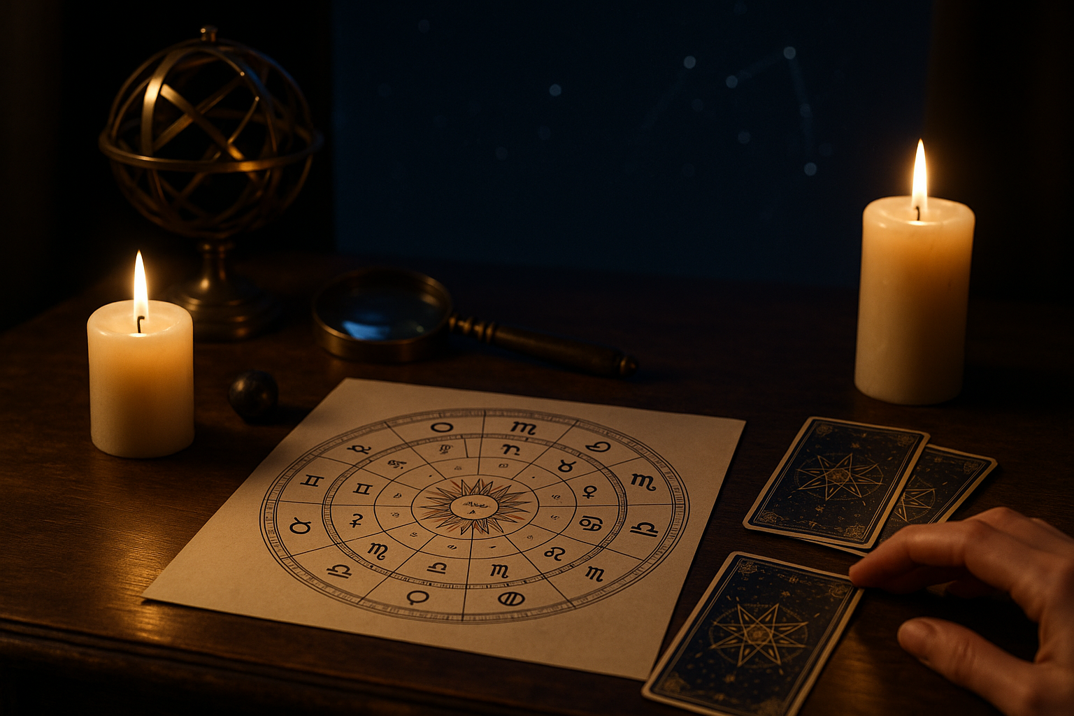 Horoskop tygodniowy 14–20 września 2026 dla wszystkich znaków zodiaku przedstawiony na kole astrologicznym i kartach tarota